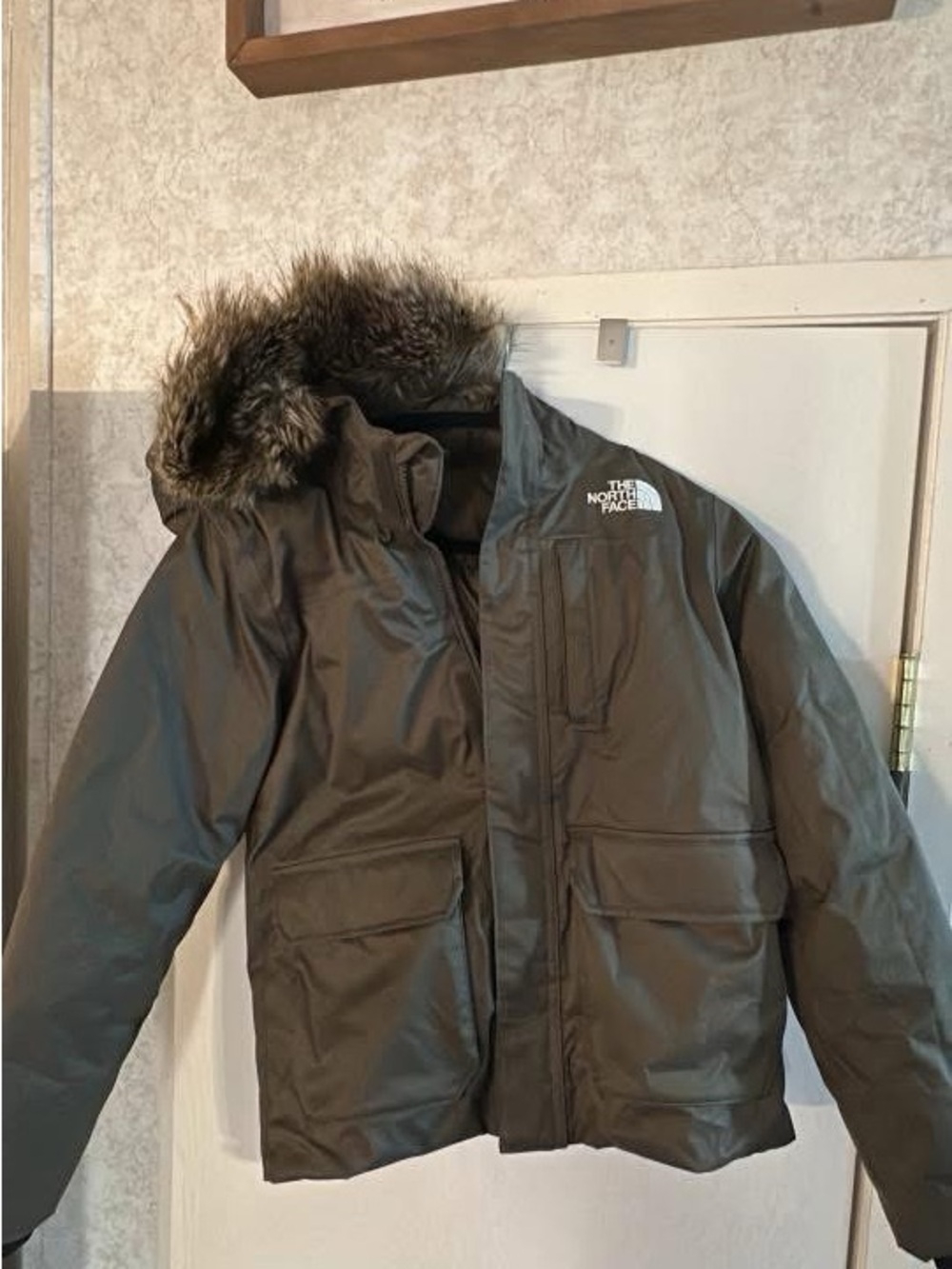The North Face Brown Faux Fur Trim Hooded Winter Jacket- Youth sz 10-12